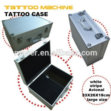 2015 Новый алюминиевый комплект машины татуировки, пена внутри чернила аксессуары татуировки ящик, переносной легкий вес татуировки чехол
